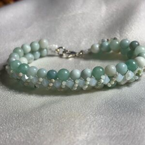 Hand Crafted Genuine Amazonite Bracelet 7 inches